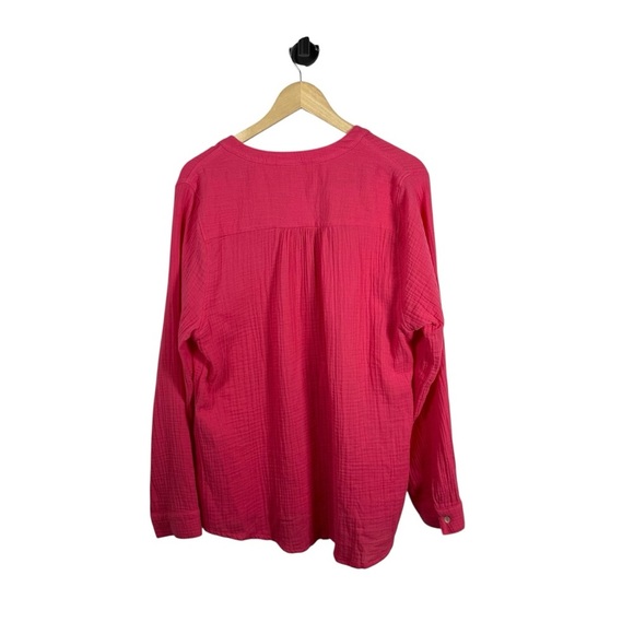 NWOT Mote Women’s Gauzy Cotton Tunic Henley in Pink Size XXL - Picture 4 of 6
